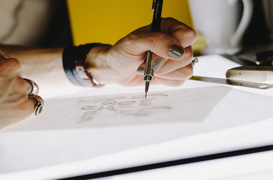 sketching on a light table