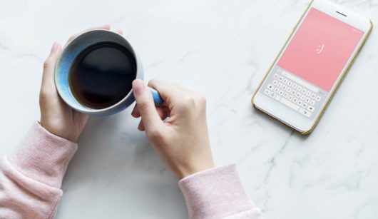 coffee cup and phone